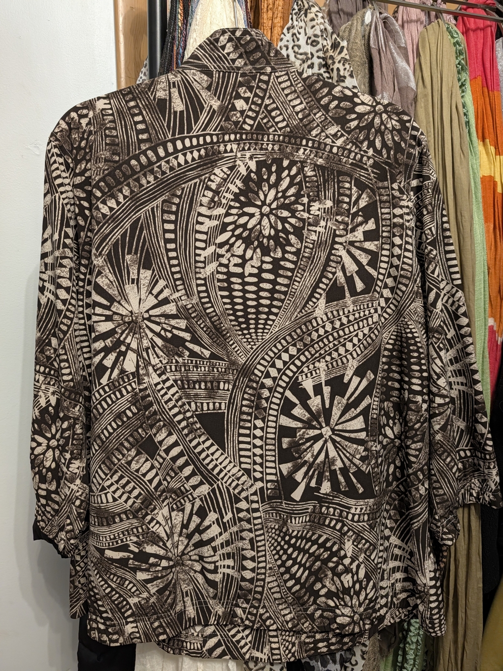 Printed Black & Cream Lightweight Women's Jacket